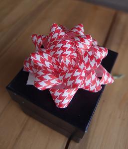 Red & White Houndstooth 2" Star Bows -  2" Star Bows