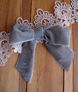 Silver Velvet Bow