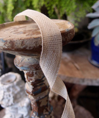 Bleach White Linen/Cotton Blend Ribbon