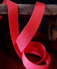 Red Linen/Cotton Blend Ribbon