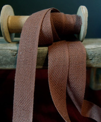 Brown Linen/Cotton Blend Ribbon