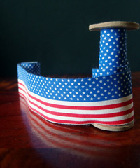 American Flag Printed Cotton Ribbon