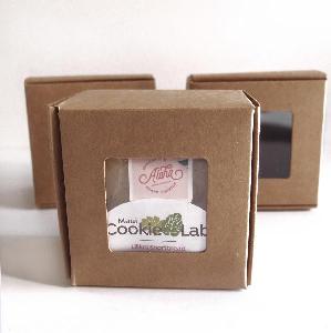 Natural Tab Lock Folding Boxes with Window 3 x 3 - 3 x 3 x 2H