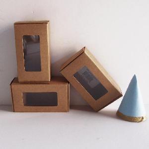 Natural Tab Lock Folding Boxes with Window 4  x 2  - 4  x 2  x 1 H