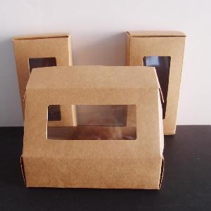 Natural Tab Lock Folding Boxes with Window 5  x 2  - 5  x 2  x 1 H