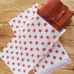 Red Hearts 7 " x 13 1/8" Adhesive Merchandise Bag - 7 " x 13 1/8"