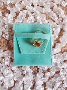 Blue Velvet Flapover Jewelry Pouch 2 x 2½ - 2" x 2 ½"