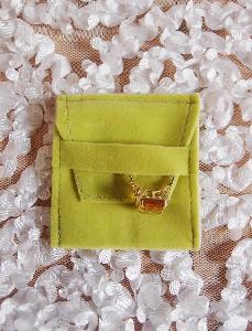 Green Velvet Jewelry Pouch 2 x 2 - 2" x 2 "