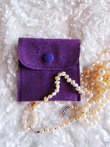 Velvet Jewelry Pouch with Snap Fastener - 3" x 3"