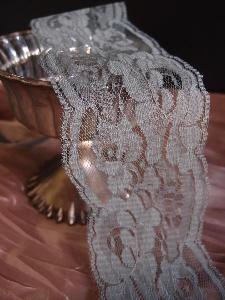 Gray Chantilly Lace Ribbon   - 3" x 10Y