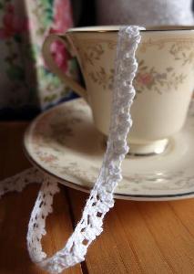 White Cotton Lace Ribbon - 3/8" x 10Y