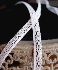 White Cotton Lace Ribbon - 3/8" x 10Y