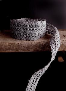 Gray Cotton Crochet Lace - 1" x 10Y