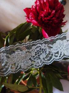 Gray Chantilly Lace Ribbon   - 2" x 25Y