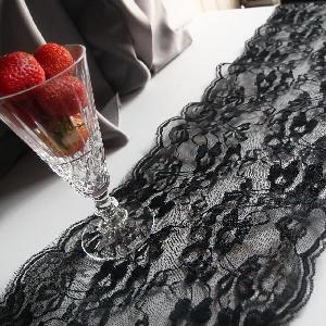 Black Chantilly Lace Runner - 9" x 10Y