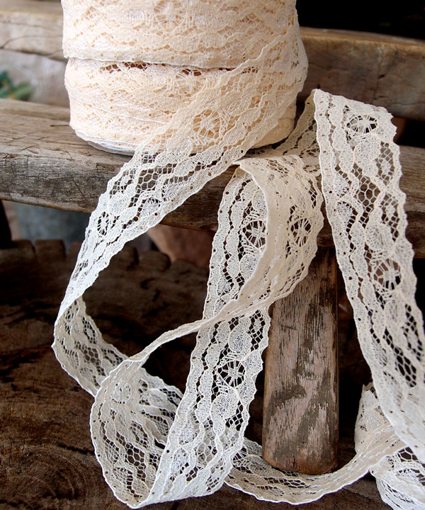 Ivory Chantilly Lace Ribbon - 1" x 25Y