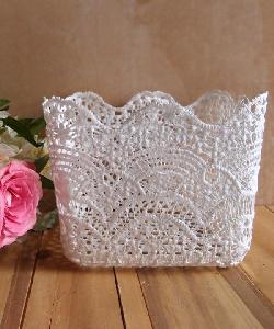 Stiffened Lace Vase Holder 5" Square