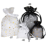 Metallic Star Printe Organza Bag
