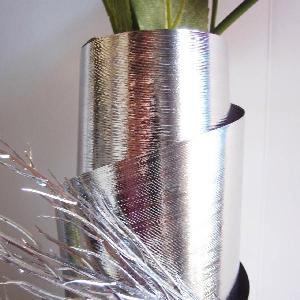 Silver Metallic Aspidistra Leaf Ribbon - 4.25" x 50Y