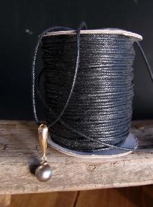 Black Waxed Cotton Cord - 1.5mm x 100y