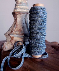 Navy Faux Linen Braided Cord