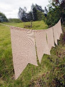 Natural Burlap Swallow Tail Pennant Banner - 8" x 10" rectangle