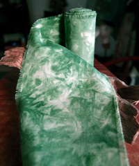 Green Tie-dyed Linen Ribbon
