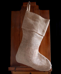 Burlap Christmas Stocking 17 inch