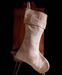 Burlap Christmas Stocking 24 inch