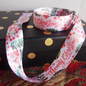 1" Christmas Berry Ribbon - 1" x 10.9 yards