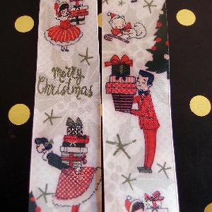 Vintage Retro Christmas Ribbon  - 1.5" x 10.9 yards