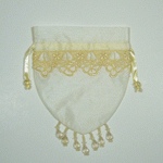 Lace Trimmed Beaded Bag