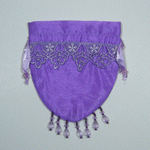 Lace Trimmed Beaded Bag