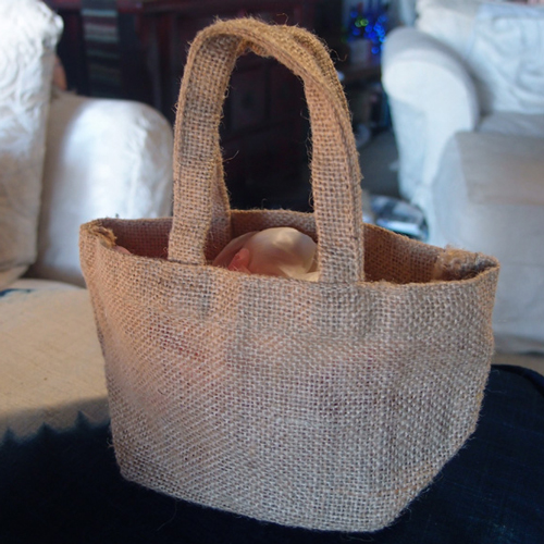 Mini Burlap Jute Totes - 4" x 4" x 4"