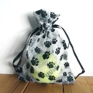 Small Paw Print Drawstring Organza Bags   - 6 pc/pk