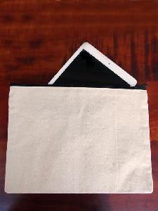 Canvas Flat Document Zipper Pouch 13x9.5 - 13"W x 9.5"