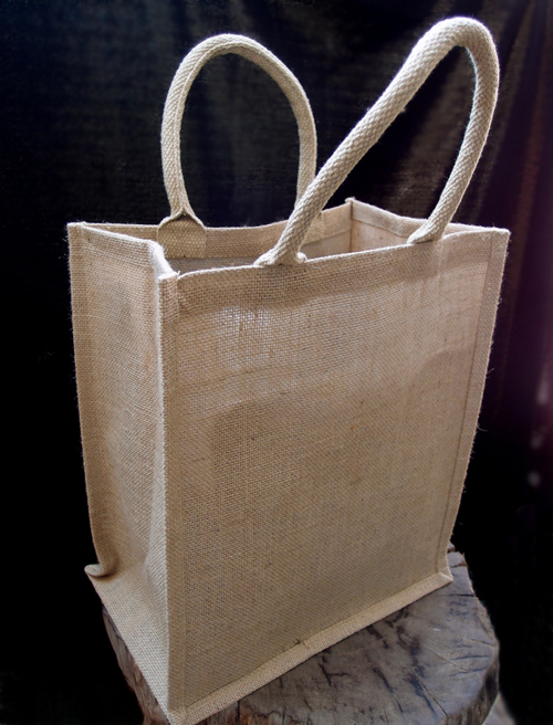 Jute Wine Totes w/ Dividers - 8" x 12" x 14" 