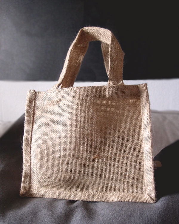 Small Jute Tote - 7" x 6" x 2"