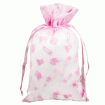 Flocked Baby Shower Favor Bags Pink - 12 pc/ pack. 1 pack minimum.