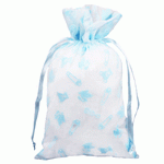 Flocked Baby Shower Favor Bags Blue - 12 pc/ pack. 1 pack minimum.