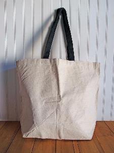 Canvas Tote w/ Black Handles  - 18"W x 15"H x 5"D