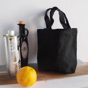 Small Black Cotton Tote 9.5x 8 - 9.5"x 8" x 3"