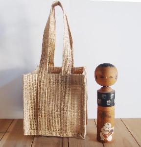 Natural Jute Tote Bag 6 1/2" x 6 1/2" x 14" - 6.5"x6.5"x 14" 