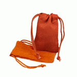 Orange Burlap Jute Bag - 3" x 5"