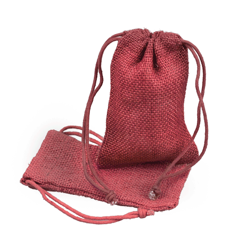 Burgundy Burlap Jute Bag - 5" x 7"