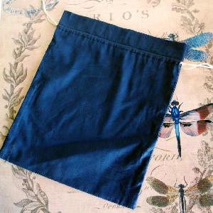 Blue Cotton Bag with Ivory Drawstring 12x14 - 12" x 14"