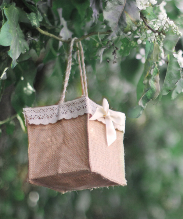 Jute Square Holder - 5" x 5" x 5"