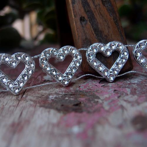 Faux Diamond Trim with Hearts