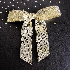 Pre-Tied Metallic Gold Bows 7/8" - 7/8"