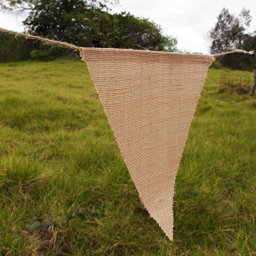 Natural Burlap Triangle Pennant Banner - 8" x 10" triangle
